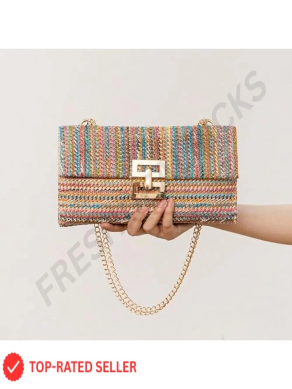 Straw Clutch Purse Summer Beach Bag Boho Shoulder Bag